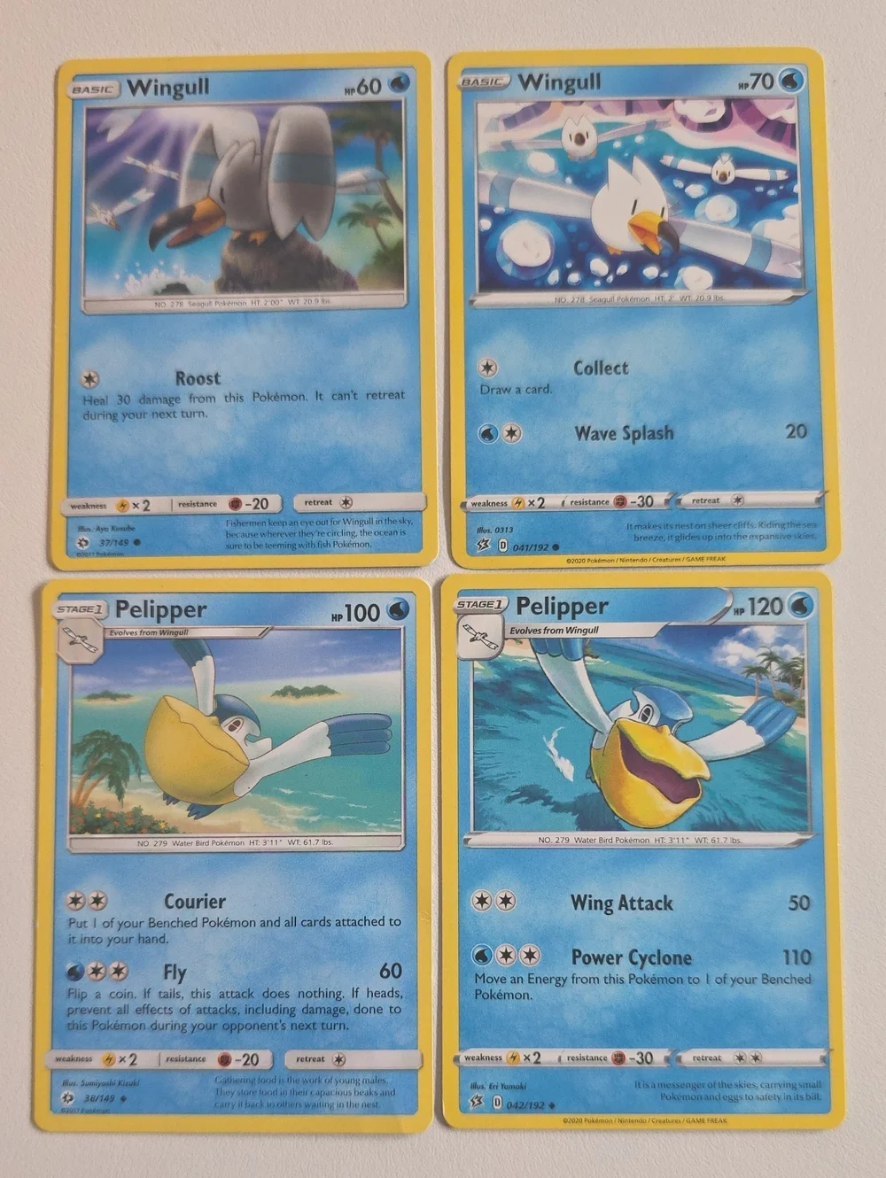 Pokemon Pelipper And Wingull Cards